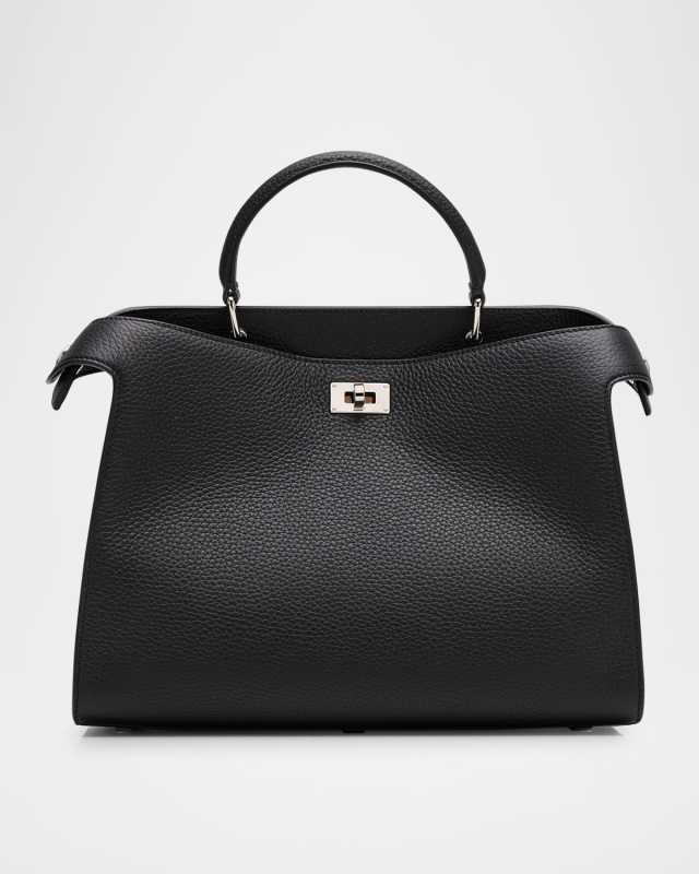 Lutece PM Grained Leather Top-Handle Bag